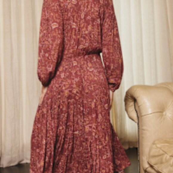 Paisley Smocked Waist Tiered Dress - Picture 3 of 4